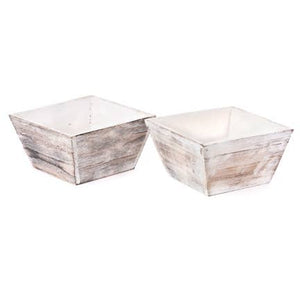 Willow Group - SQ WOOD PLANTER-White