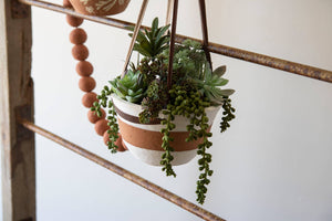 Gabe Hanging Terracotta Planter White