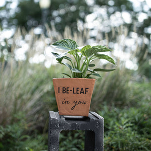 Foreside Home & Garden - I Be-Leaf in You Terracotta Planter