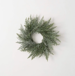 Frosted Blue Cedar Mini Wreath