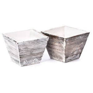 Willow Group - Square Wood Planter - 2 Assorted