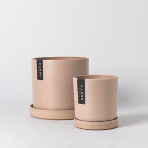 Kanso Designs - 7" & 4" Signature Planters & Saucer | Muted Coral